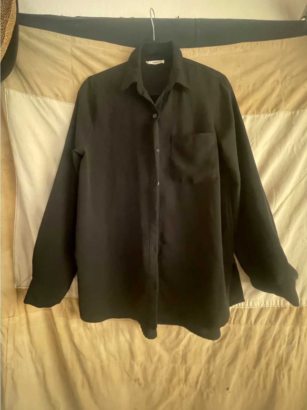 Black Lightweight Button-Up Shirt